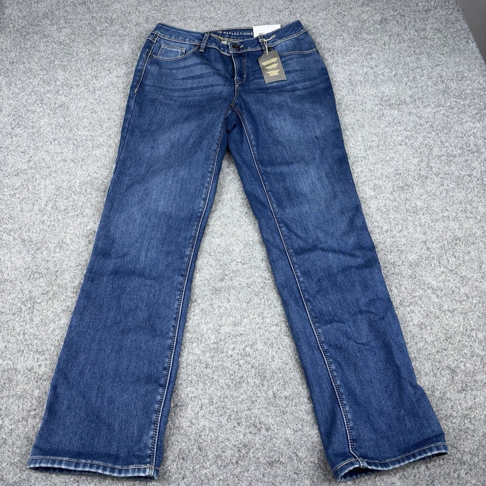 Natural Reflections Fleece Lined Jeans Women's 6 Relaxed Straight Leg Blue Denim